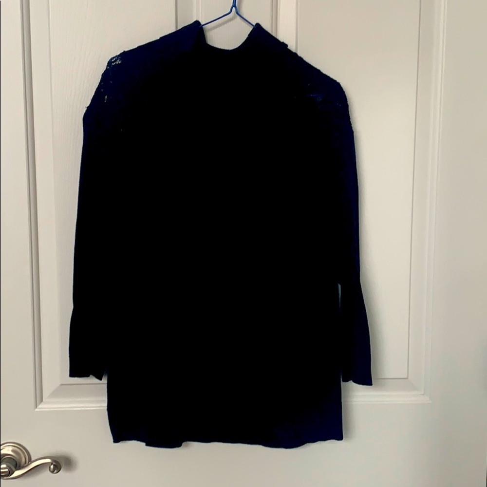 Black sweater with lace shoulders